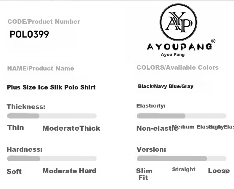 Ayoupang Summer Ice Silk Plus Size Short-Sleeve Polo Shirt, Loose Elastic Collar T-Shirt 2