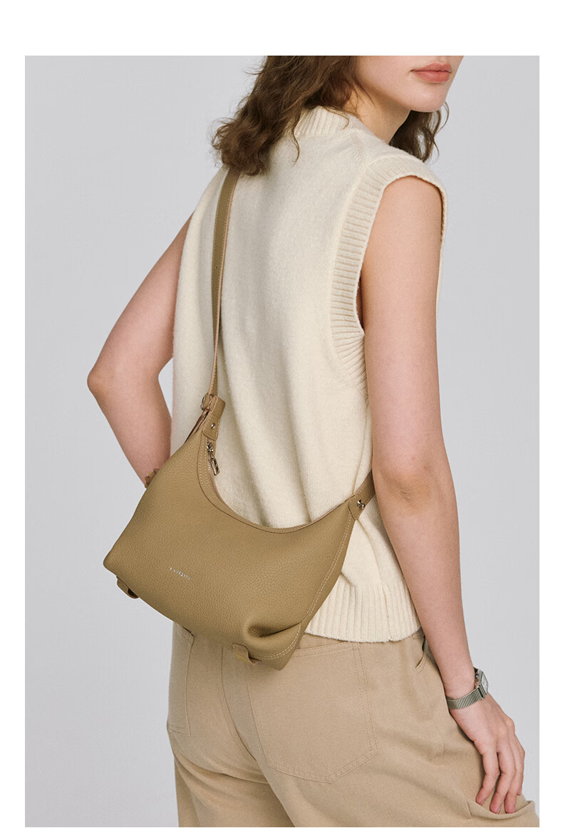 La Festin Top-Grain Leather Crescent Bag for Women, 2026 New Style Genuine Leather Handbag, Shoulder Crossbody Underarm Bag, Birthday Gift for Wome 8