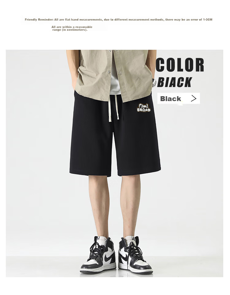 MMOPTOP American-Style Ice Silk Thin Five-Point Shorts, Summer Men's Loose Quick-Dry Breathable Shorts, F304P Black XL 6