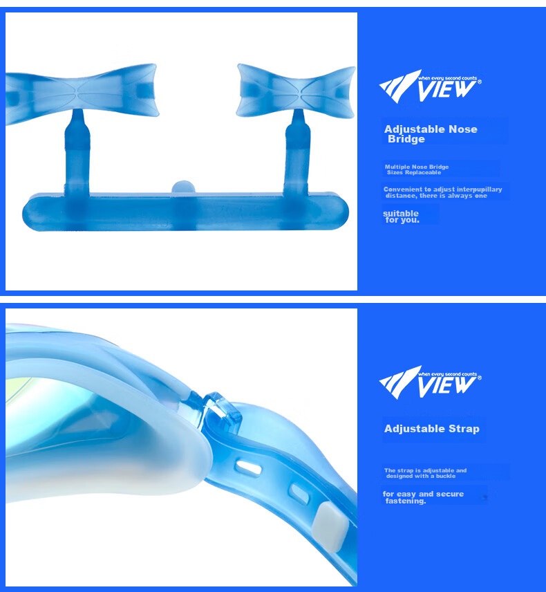 View Anti-Fog Swimming Goggles for Men And Women, Large Frame High Definition Waterproof Swimming Glasses, Adult Swim Goggles with No Pressure Marks 10