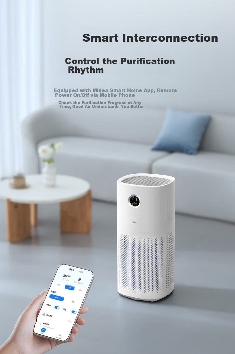 Midea [Mother And Baby Medical Dual Certification] Formaldehyde Digital Air Purifier for Rhinitis, Home Use, Removes Smoke Odors, Allergens, Air Purification Machine Forest Home RX600P 7