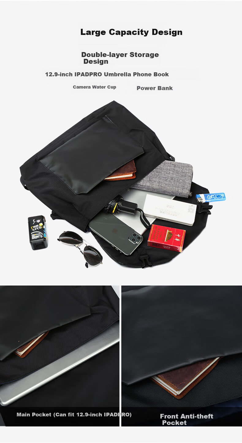 Viney Crossbody Bag, Men's Simple Shoulder Bag, Fashionable Trendy Cycling Messenger Bag, Versatile And Stylish Backpack for Me 5