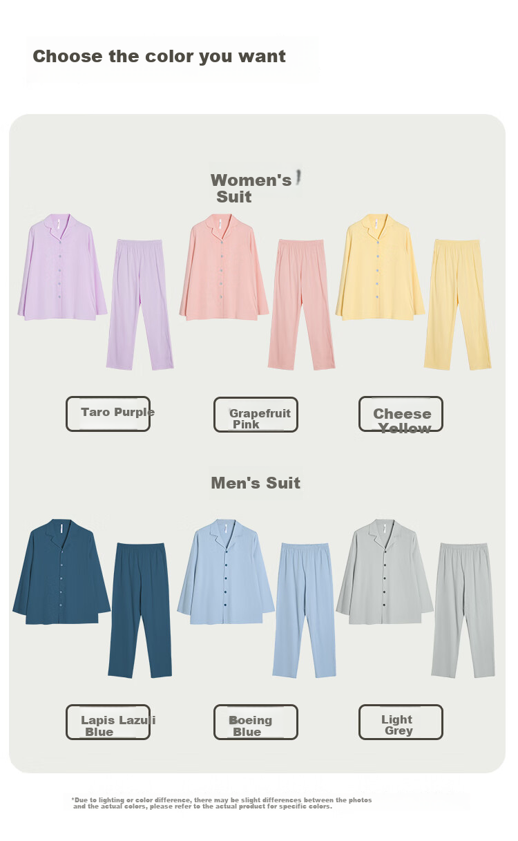 Hodo Men's Pajamas, 7A Antibacterial Pure Cotton Class A Loose Cardigan Long Sleeve Couple's Loungewear 9