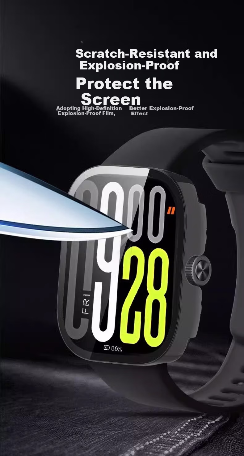 CHENSONG Compatible with Xiaomi Redmi Watch Redmi Watch 5 Tempered Glass Screen Protector, VIVO/iQOO GT2 Case And Screen Protector Combo Protective Cover, Transparent 7