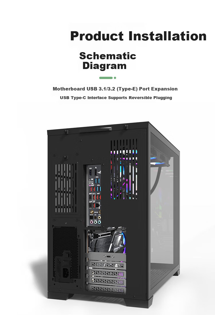 KELEPU Type-E Male to Type-C Female Extension Cable USB3.2 Motherboard Expansion Case Rear Panel Cable with Full Height Bracket, 50 Cm 2