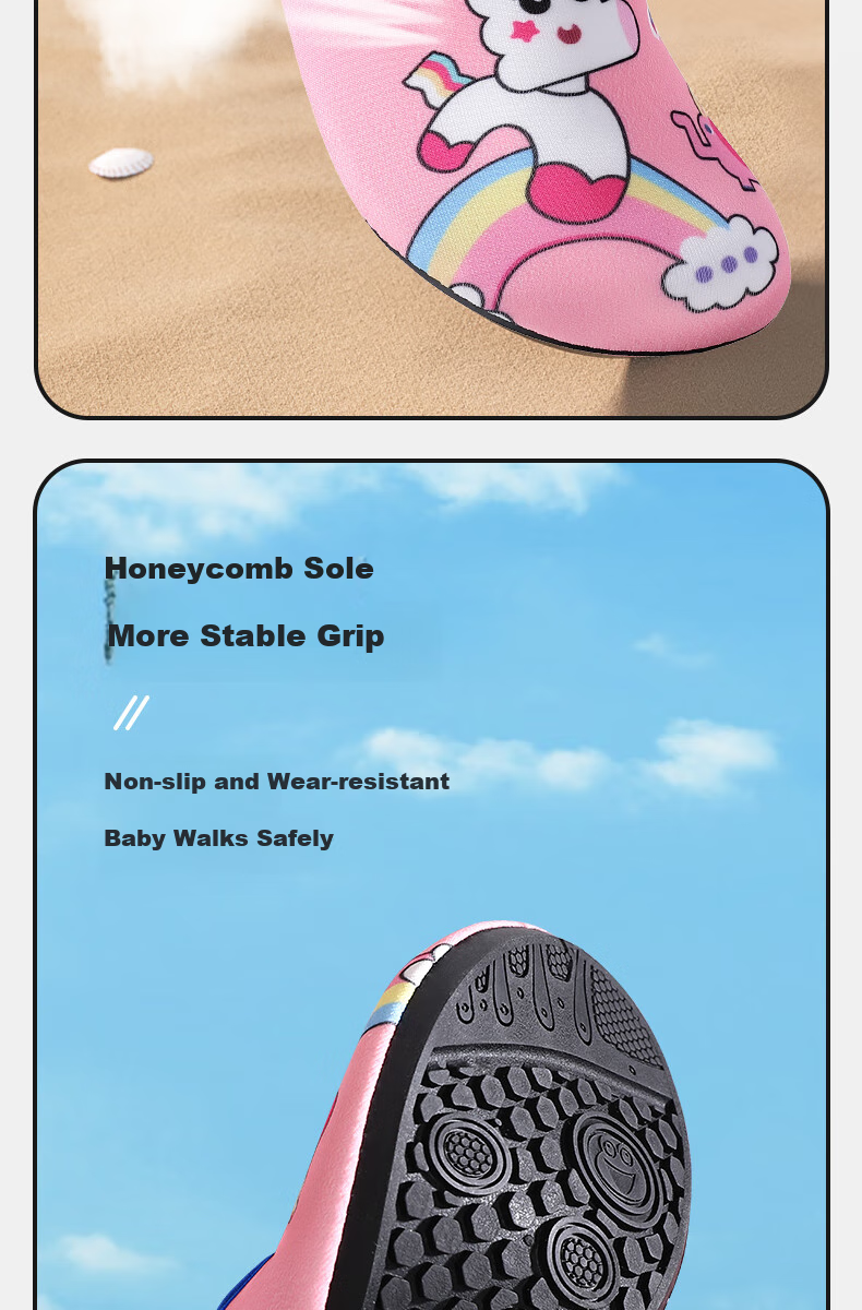 Lemonkid Children's Beach Shoes, Water Park Diving Swimming Shoes, Soft-Soled Slippers for Boys And Girls, Orchid Pink Little Rabbit, Size 22/23 2