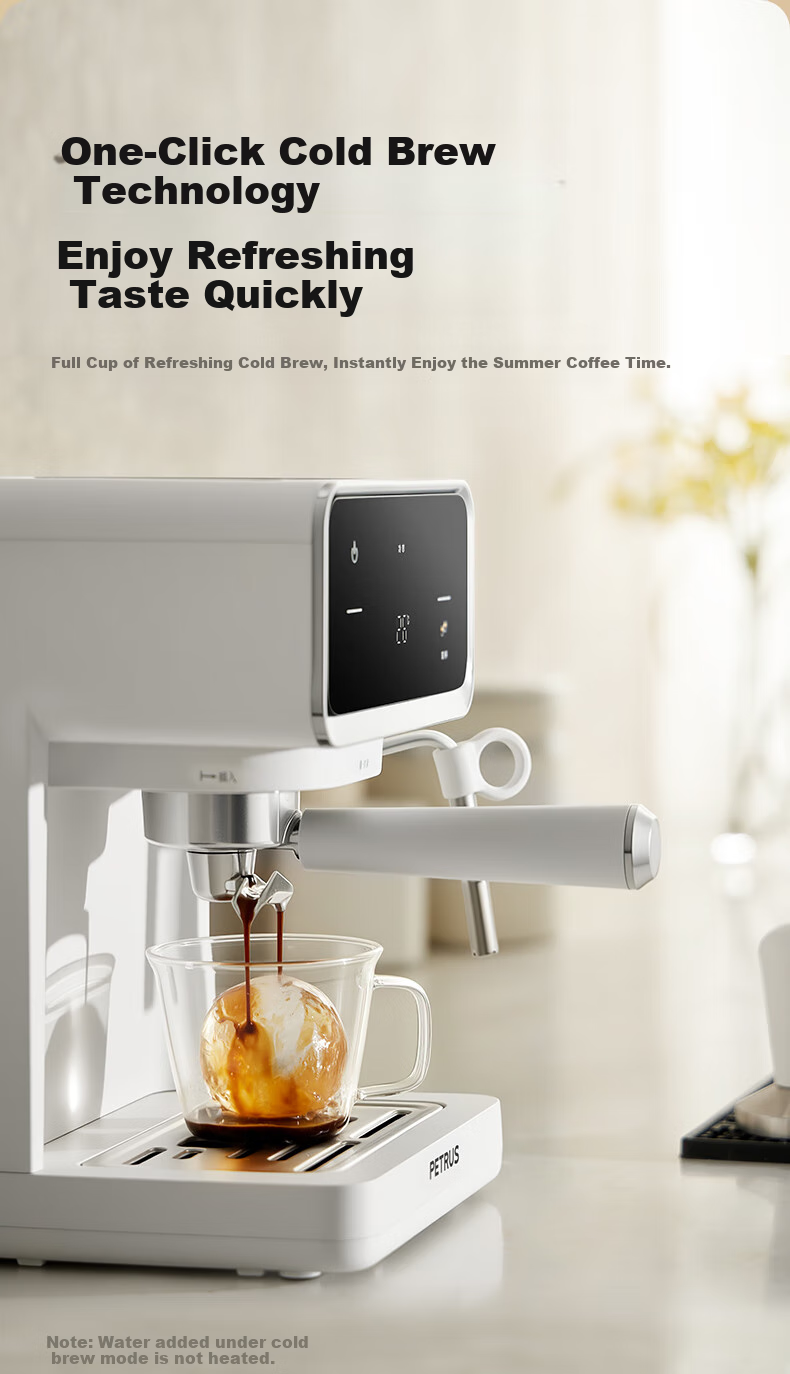 Petrus Cold Brew Coffee Maker, Home Use Fully Automatic And Semi-Automatic Italian Milk Frother, Espresso Extraction, Cold And Hot Dual Extractio 8