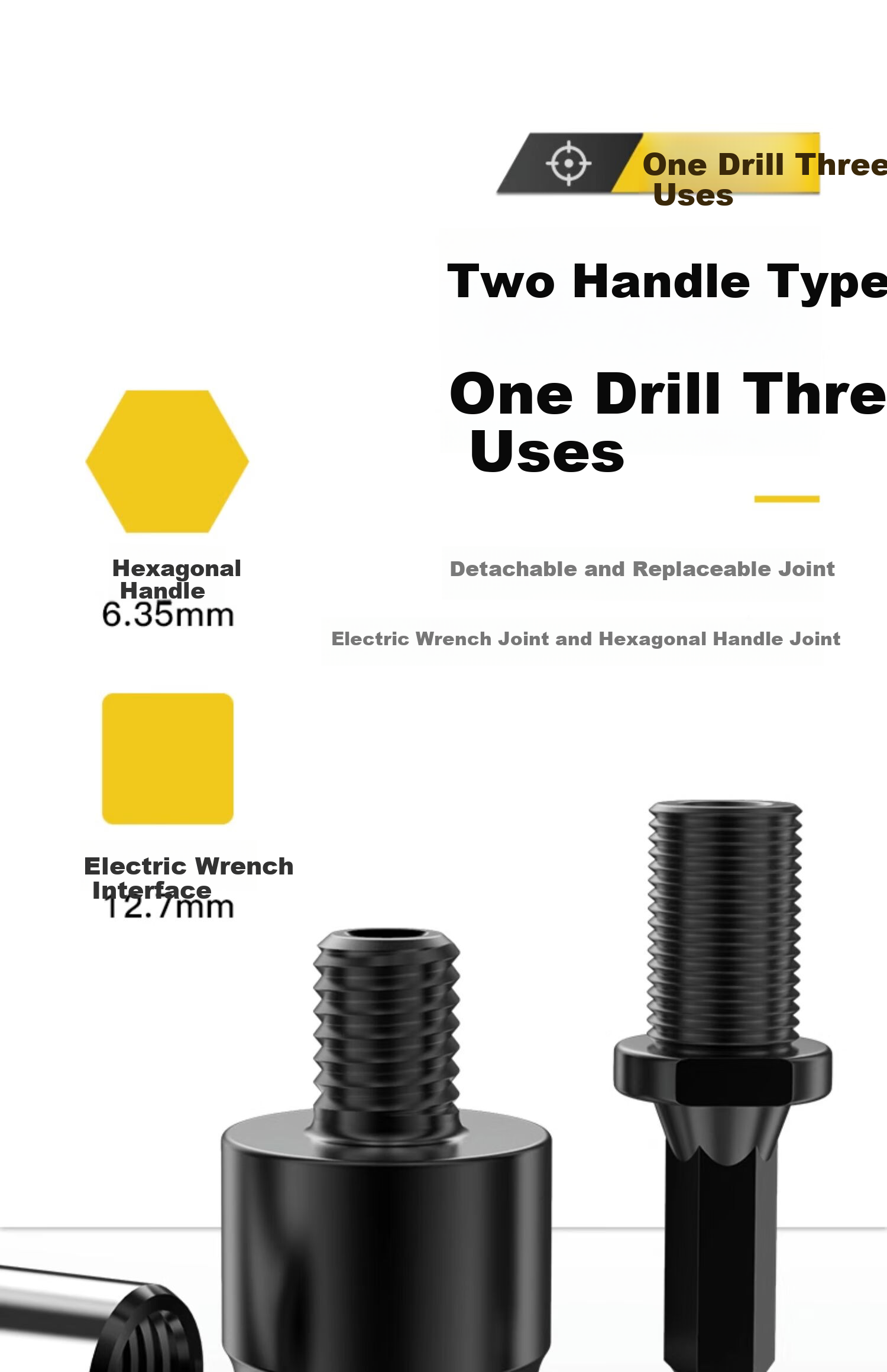 HUHAO Drill Bit Hole Puncher, Plastic And Wood Hole Cutter Tool, Hexagonal Shank Extended Woodworking Drill Bit Set 8