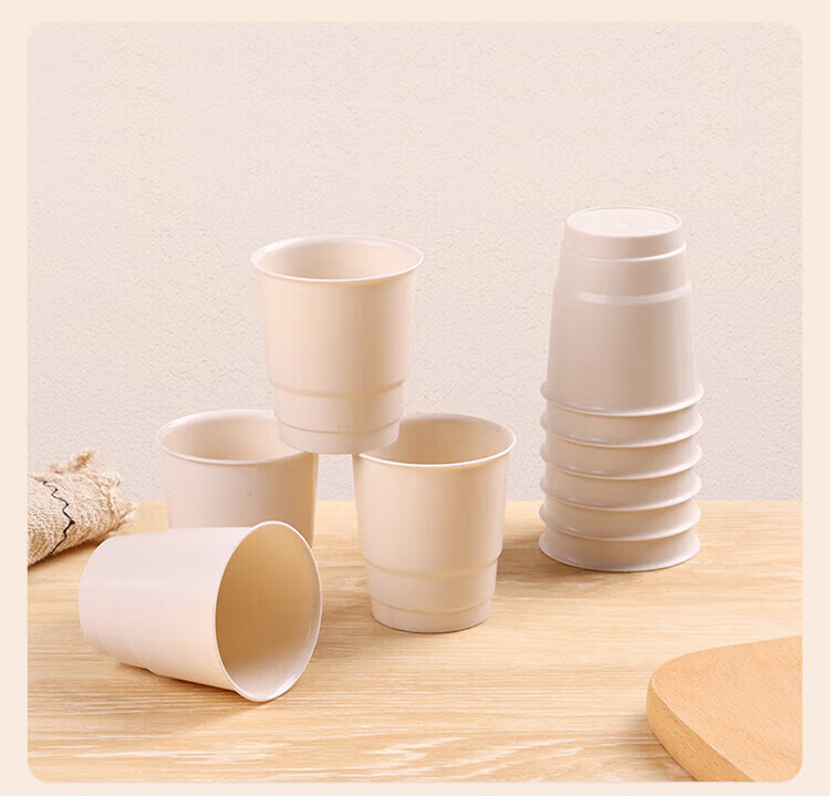 Jiamo Disposable Cups, 170ml*40 Pieces, Eco-Friendly Rice Husk Cups, Disposable Tableware for Picnics And Camping, Thickened Cups 5