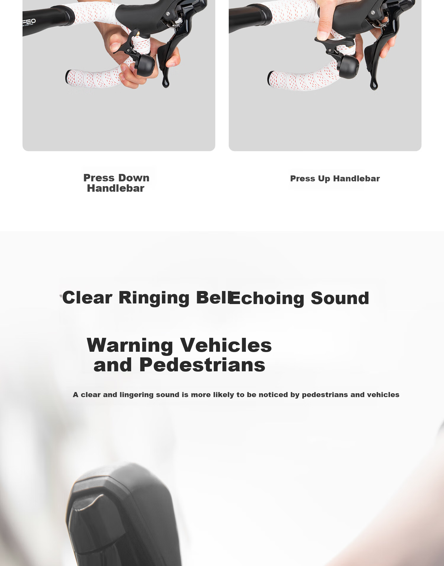 ROCKBROS Road Bike Bell Handlebar Bicycle Warning Horn Retro Bicycle City Commute Cycling Accessory Right Bell 8