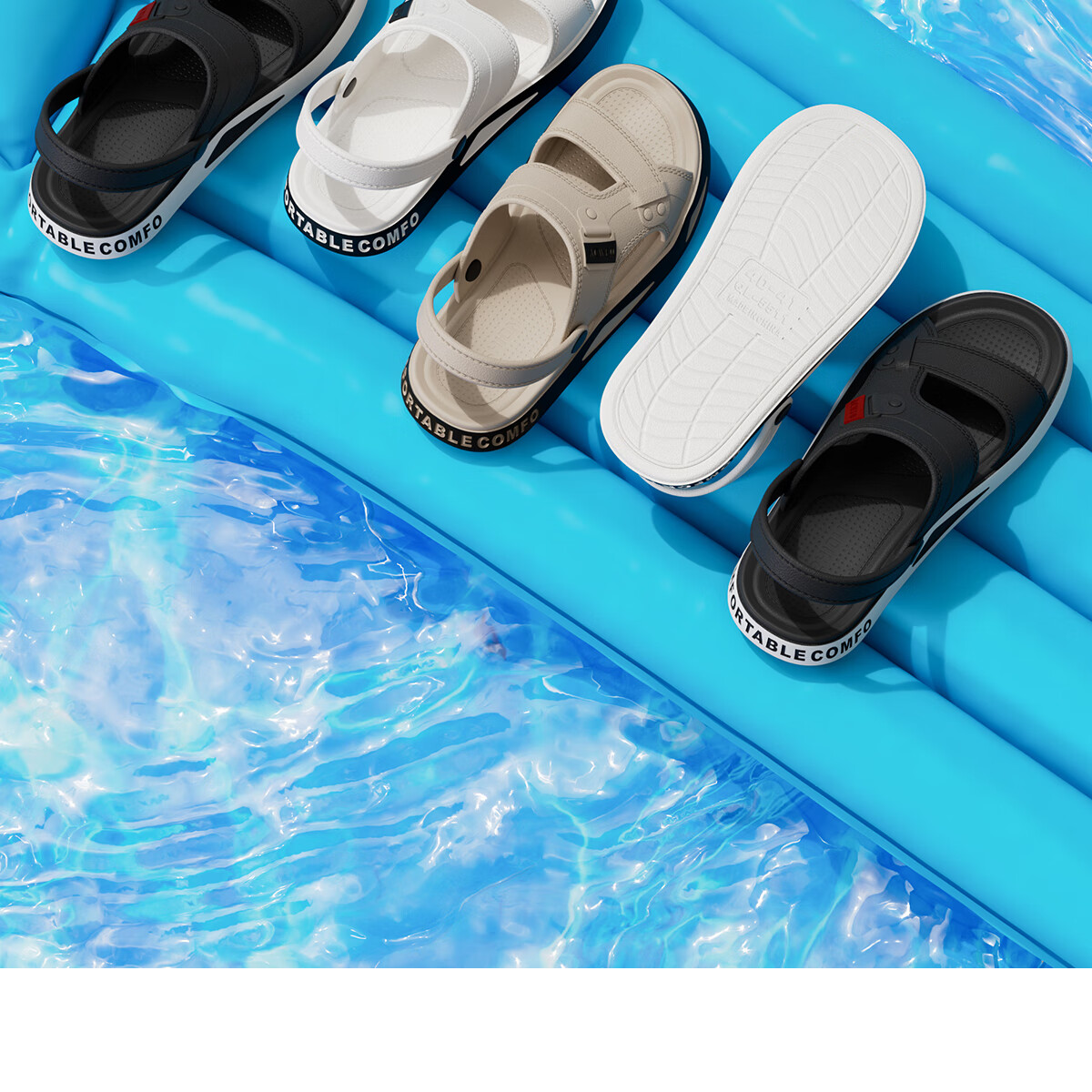 TZLDN Men's Sandals 2026, Antibacterial New Style, High-End Feel, Summer Sports Driving Beach EVA Soft Sole Slippers for Me 15