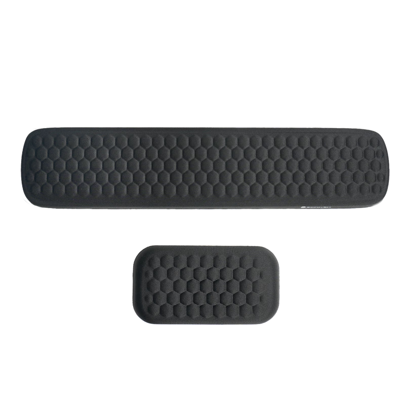 EXCO Honeycomb Keyboard And Mouse Pad Wrist Rest Set, Laptop Office Soft Support Wrist Pad Pillow Handrest Memory Foam Wrist Support Keyboard Mat Black Medium Size 0543