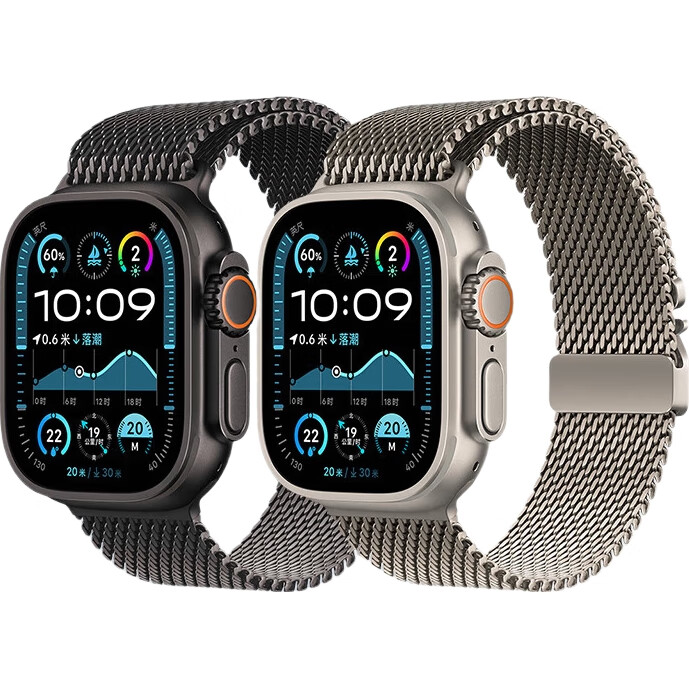 Ремешок Weiqiantu для Apple Watch Ultra 2 / S10 / 9 / 8 / 7, миланская петля, титановый оригинальный цвет, 49/46/45/44 мм