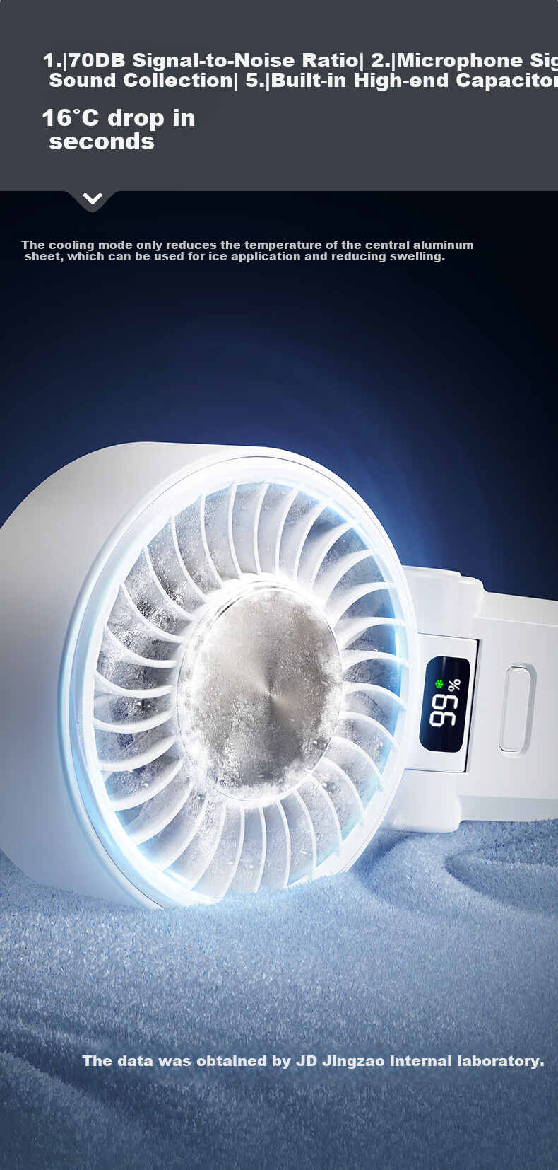 JD Original Fengbao Mini Handheld High-Speed Air Blaster, Portable Turbine Electric Fan, Neck-Hanging Fan, Rechargeable Personal Outdoor Cooling Device with Strong Airflow for Hot Weather 3