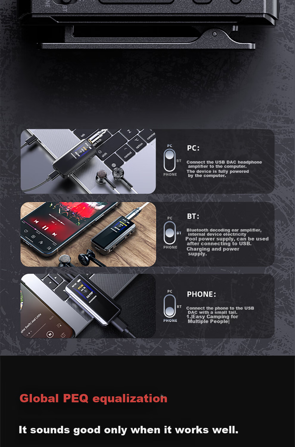 FiiO BTR13 Bluetooth 5.1 Decoding Headphone Amplifier with Microphone, Compatible with Computer Desktop Tablet Mobile Phone Speakers Sound Card Universal Black Decoder 4