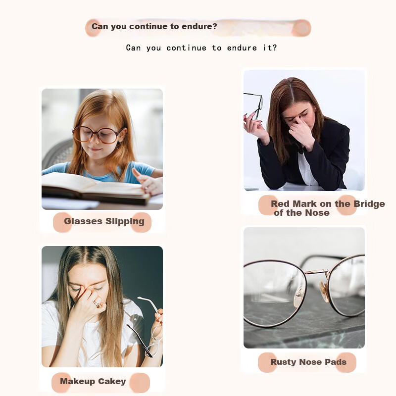 DRATRA Eyeglasses Nose Pads, Comfortable Soft Pressure-Reducing Non-Slip Seamless Thin Thick Nose Bridge Lift Pads, Anti-Fall Device 3