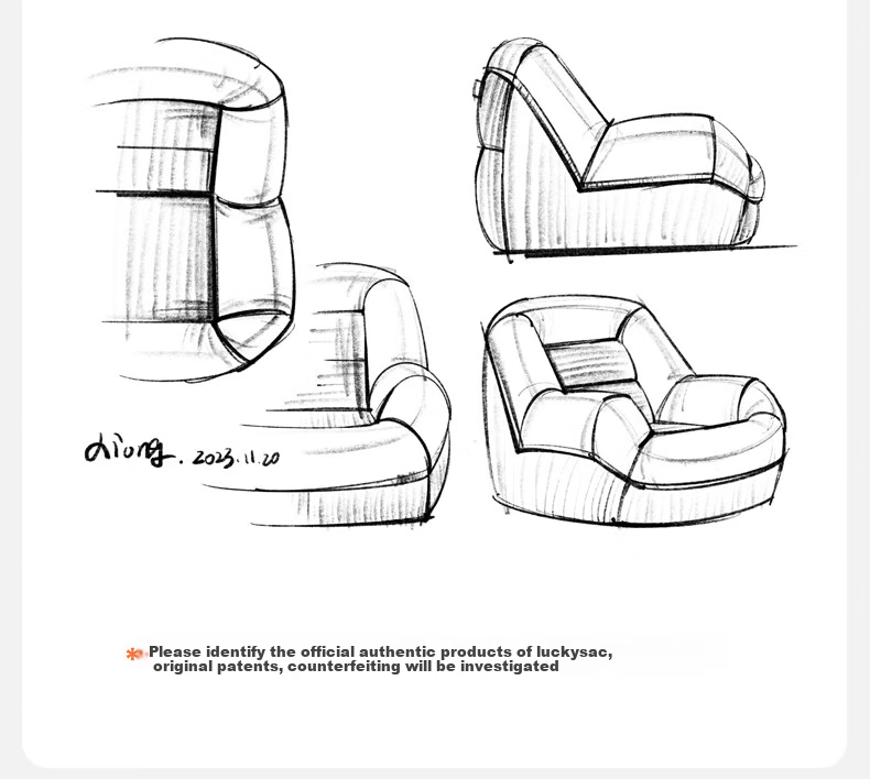 LUCKYSAC Lazy Bean Bag Sofa Chair for Living Room, Bedroom, Balcony, Single Person, Extra Large Olive Green Set 7