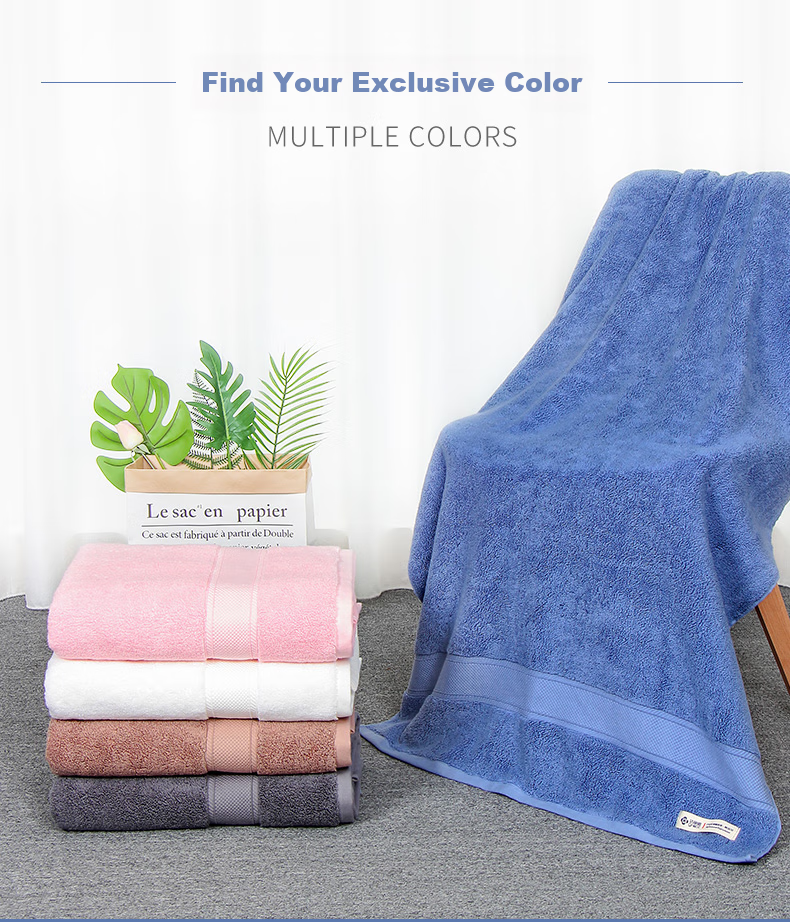 Grace Class A Pure Cotton Bath Towel for Men And Women, Extra Large And Thick Shower Towel, Xinjiang Long-Staple Cotton Wrap Towel, Blue, 650g, Sports 10