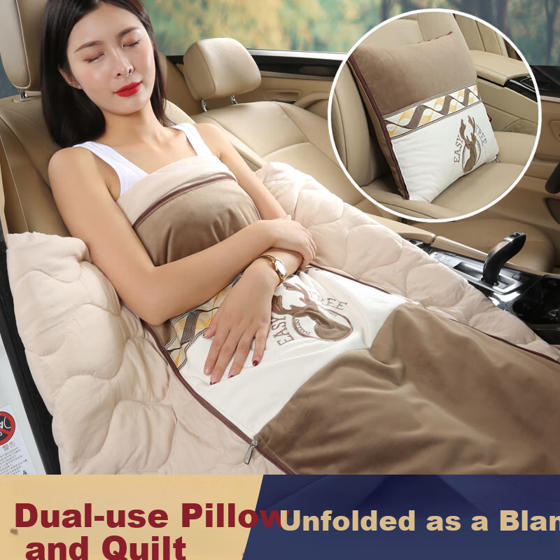 BIMLL B Car Seat Cushion Pillow, Waist Support Cushion, Multifunctional Foldable Dual-Use High-Quality Two-In Car Seat And Office Nap Pillow for All Seasons