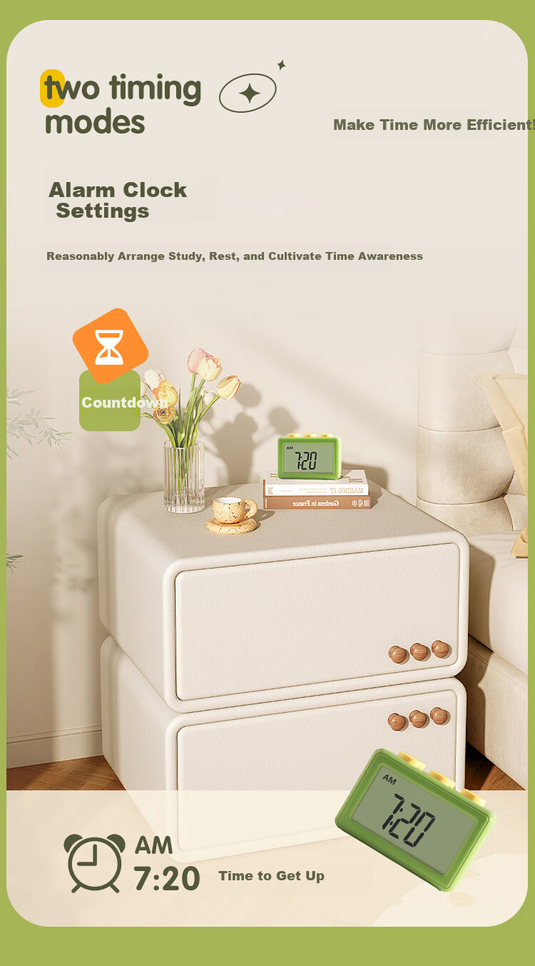 Compas Electronic Timer for Students' Exam Time Management, Kitchen Timing Electronic Alarm Clock 6003 Orange Back-To Seaso 6