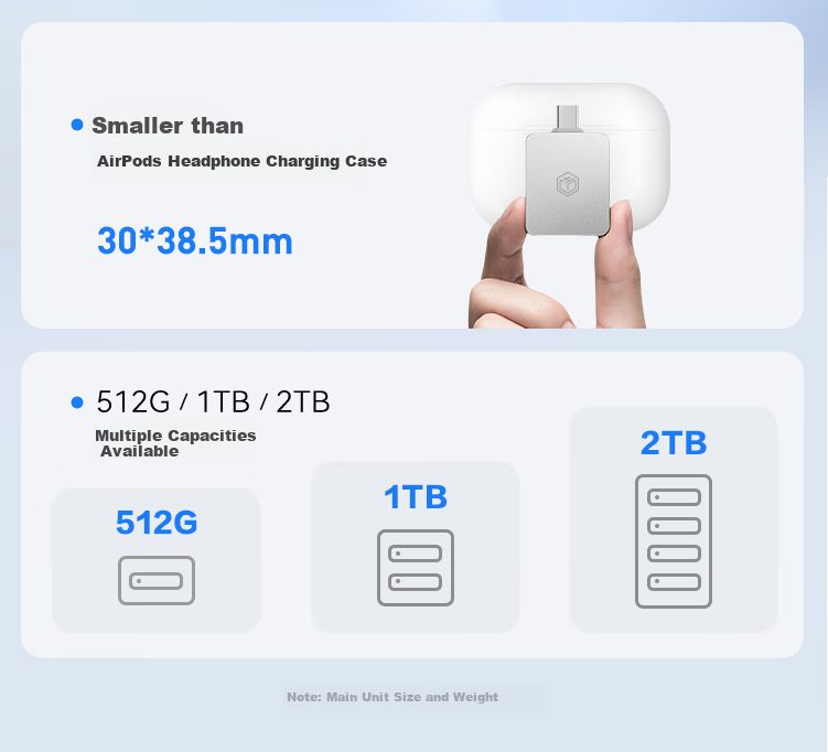 JD Original MiniGo Portable SSD 512GB (PSSD) with Read Speed up to 1000MB/s, Dual-Use External Hard Drive for Apple And Android Phones, Computers, Direct Connectio 5