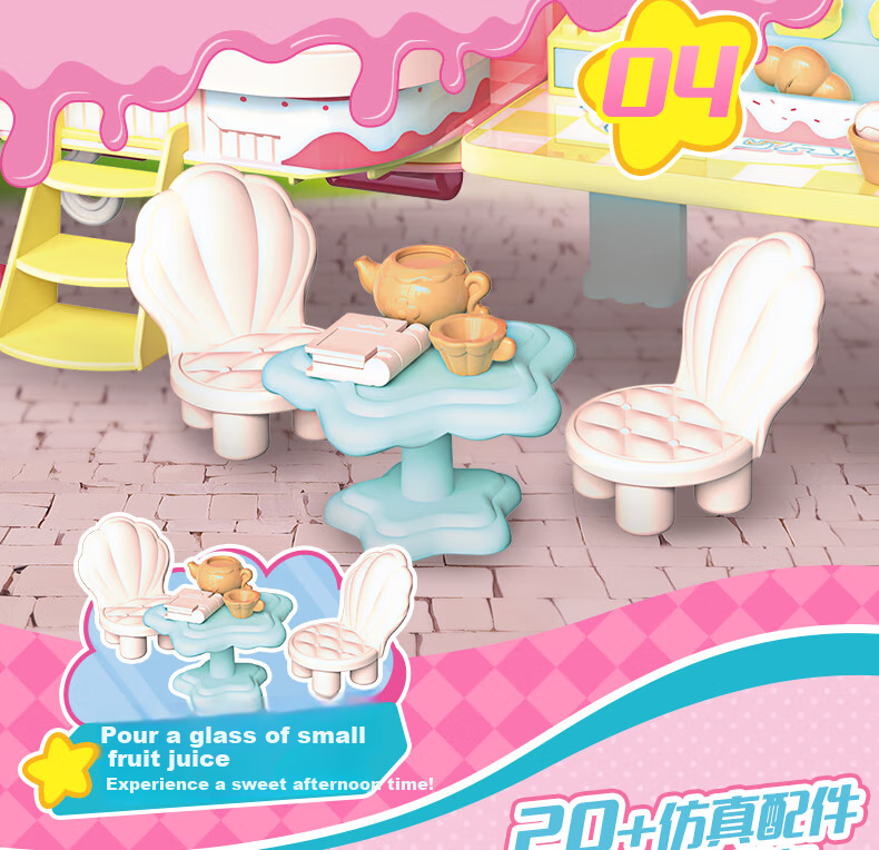 AULDEY Super Wings Little Sweetie Ice Cream Shop Playset, Pretend Play, Girls' Toy, Birthday Gift, 790840 5