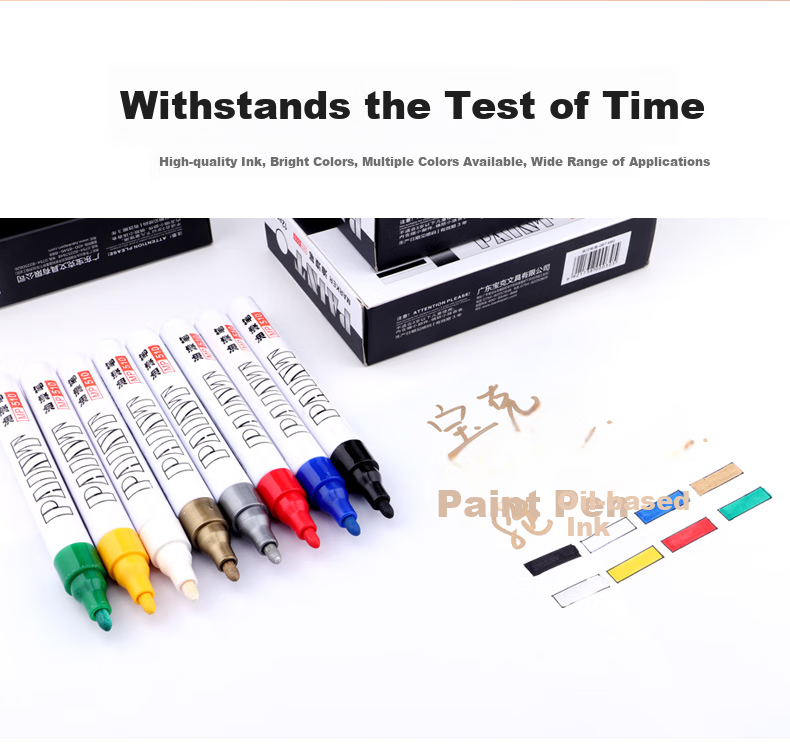 BAOKE MP510 White Oil-Based Marker Pen, Signature Pen, Check-In Pen, Note-Taking Pen, Graffiti Pen, 12 Pens/box 4