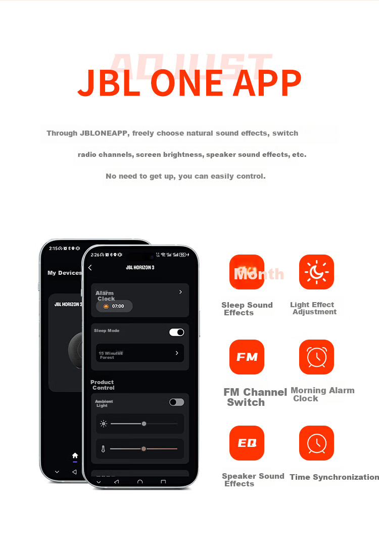 JBL HORIZON 3 Bluetooth Alarm Clock Speaker, Home Bedroom Audio System, Ambient Night Light, FM Radio Tuning, Gift Recommendation, Black 12