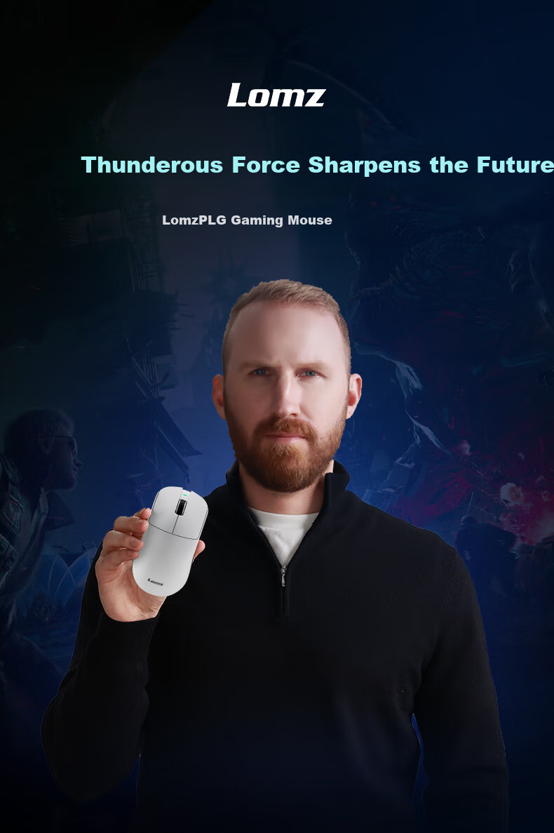 Leimoren Lomz-PLG P Gaming Mouse, CSGO Dedicated Dual-Mode Optical-Mechanical PAW3950 Flagship Sensor Chip, Portable Wireless 8K Rechargeable Anti-Slip Wired Jade Kyli 1