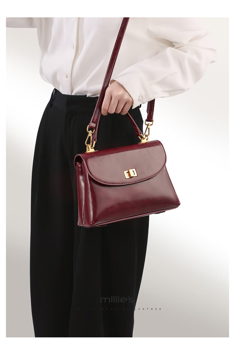 Millies Leather Handbag, Women's Crossbody Bag, Wedding Bag, Light Luxury Shoulder Tote Bag, Birthday And Mother's Day Gift, Practical Present for Mom 3