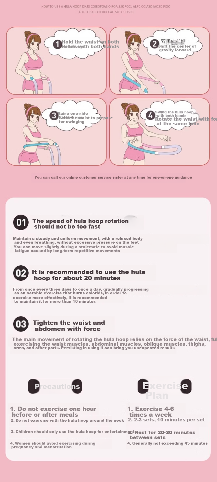 SMOOKY Spring Hula Hoop for Abdominal Compression, Weighted Waist Slimming, Belly Reduction Tool for Women, Adult Beginner Soft Hula Hoop 5