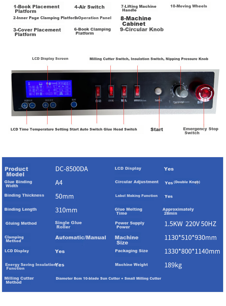 DOCON DC-770C Fully Automatic Wireless Cabinet Hot Melt Binding Machine Hot Melt Glue Pellets for Bidding Books Document Binding Machine 1lb 9