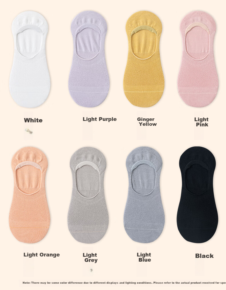 Dongfangyuan Women's Boat Socks for Spring And Summer, [100% Cotton 10A Antibacterial Deodorant], Breathable Mesh Invisible Socks, 6 Pairs 7