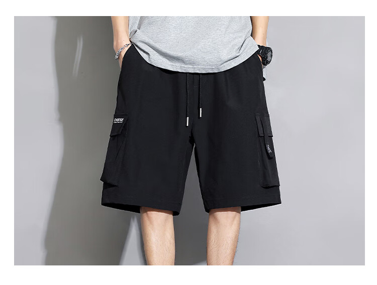 GENIOLAMODE Men's Cargo Shorts, Summer Casual Loose-Fit Five-Point Pants, Trendy Mid-Length Shorts for Young Men And Beach Wear 5
