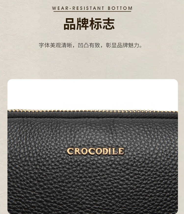 CROCODILE Goddess Festival Top-Grain Leather Simple Wristlet Bag, Women's Crossbody Small Bag, Versatile Shoulder Bag for Ladies 4