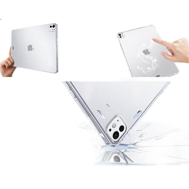 Чехол для планшета KOOLIFE для Apple iPad Pro 11 дюймов (2024/2025 M5), тонкий, противоударный, прозрачный, мягкий, с полной защитой, углами рассеивания тепла и задней крышкой
