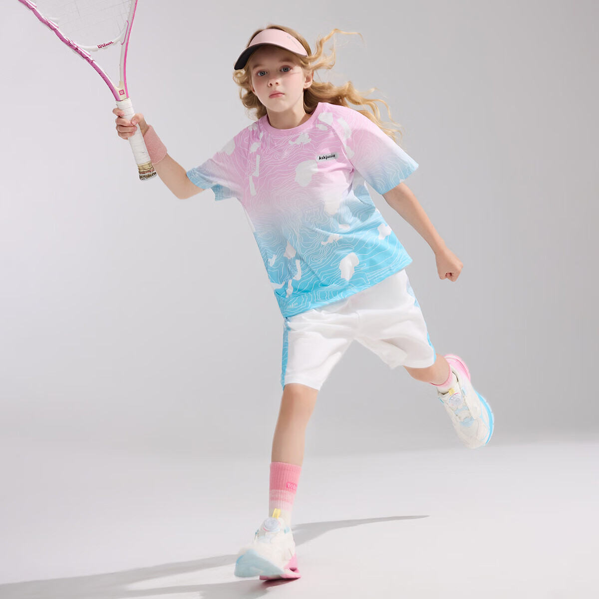 ASK JUNIOR [Instant Breathable Series] Children's Quick-Dry Summer Set: Short-Sleeve T-Shirt And Shorts, Sports Running Pants, Unisex Two-Piece Set