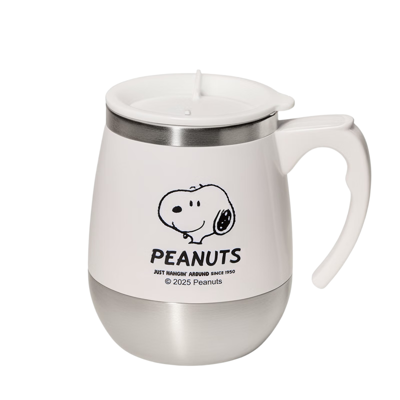 SNOOPY Insulated Mug for Men And Women, Office Coffee Cup, Stainless Steel Heat-Resistant Large Capacity Water Bottle with Lid for Students