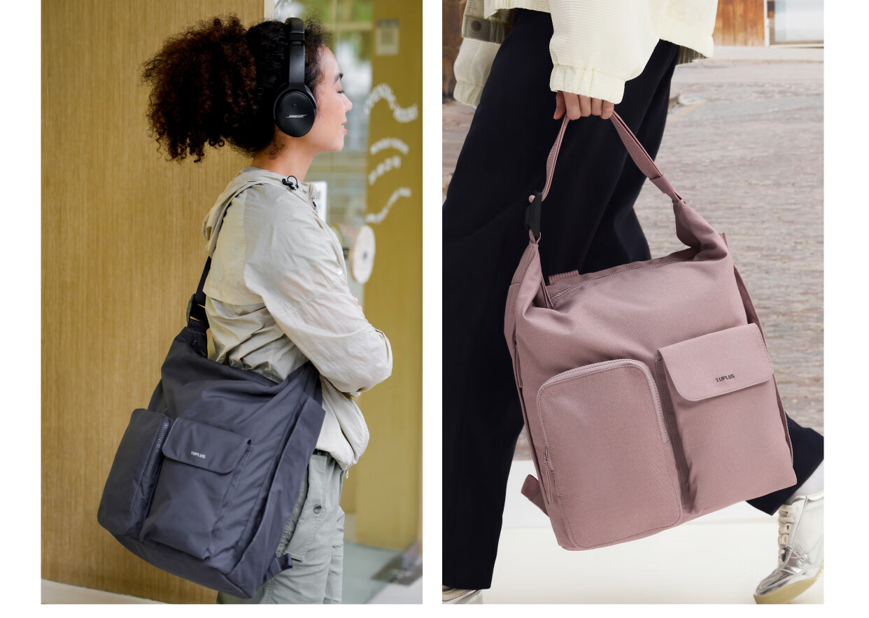 Tujia TUPLUS Comfortable Backpack, Large Capacity Travel Bag, Multifunctional Laptop Bag, Stylish Commuter Backpack, Light Mist Blue 14