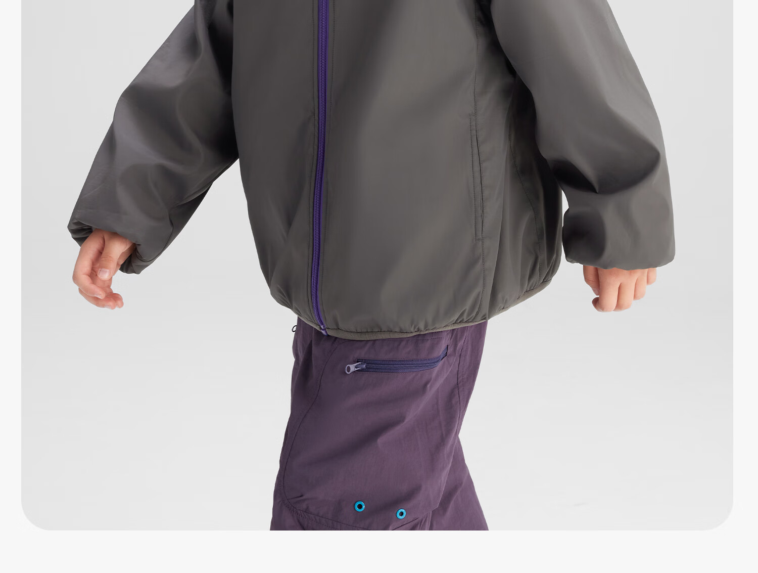 Zuoxi Boys' Fleece-Lined Jacket, 2026 New Children's Softshell Outerwear, Fleece Integrated Top, Gray, Size 160 50