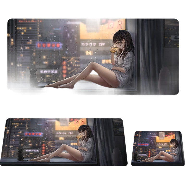 Большой игровой коврик для мыши Juyingfeng, офисный и игровой коврик для стола, нескользящий коврик для клавиатуры с точной кромкой, большой размер 800*300 мм, дизайн ночной плавающий окна