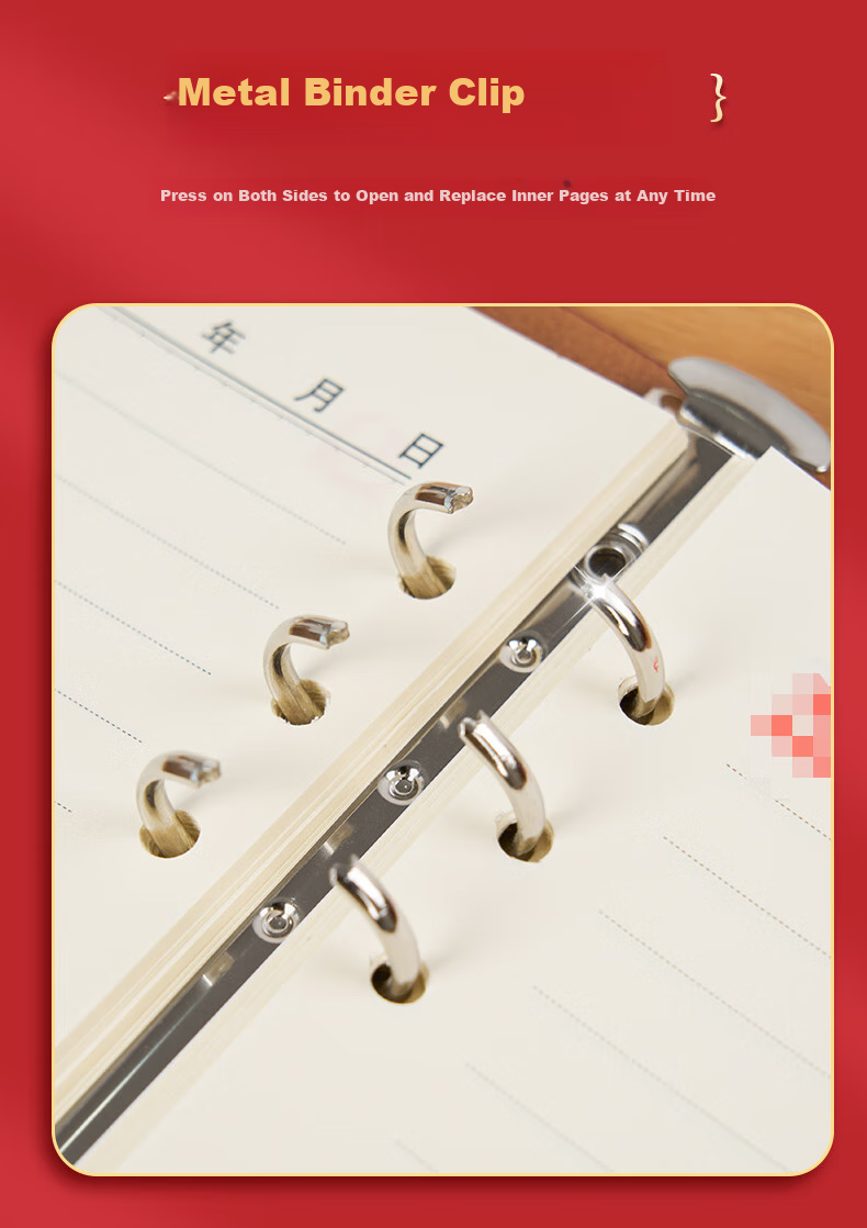 Weimei Party Member Study Notebook 2025 New Version, Loose-Leaf Detachable A5 Meeting Record Book, Office Work Notes, Party Branch Ring-Bound Journal, Customizable with Printed Logo 5