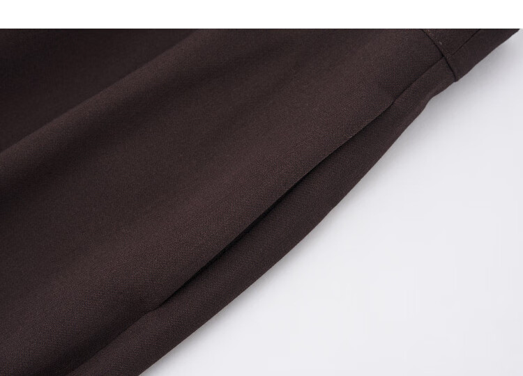 Dme [Relaxed Female Writer] Autumn Simple Style Patchwork Pleated Waist Wide-Leg Pants Petite Women's Casual Trousers 3