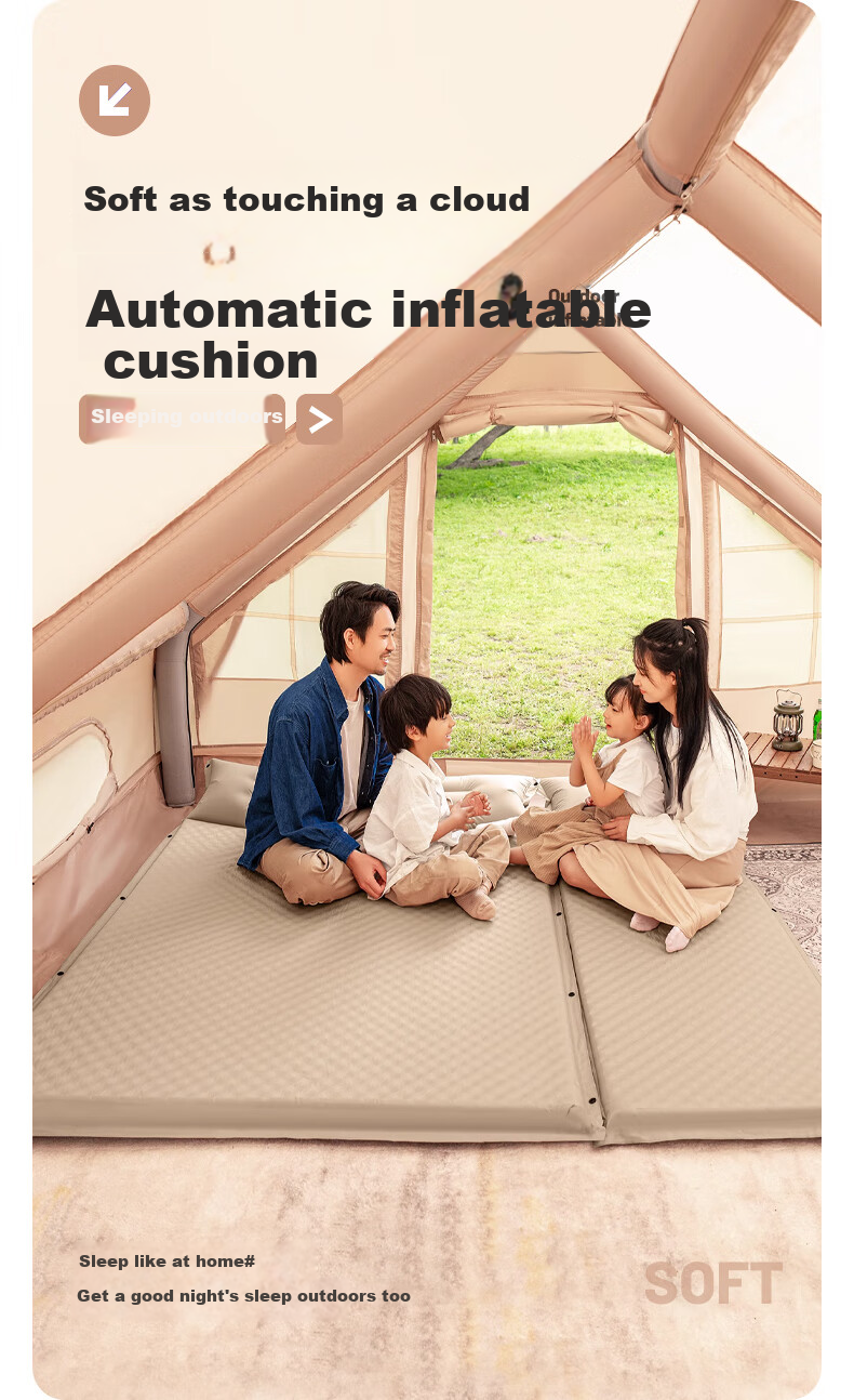 BeiJiLang Automatic Inflatable Mattress, Outdoor Moisture-Proof Thickened Tent Mat, Beach Camping Park Nap Floor Mat, Portable Ground Pad 2