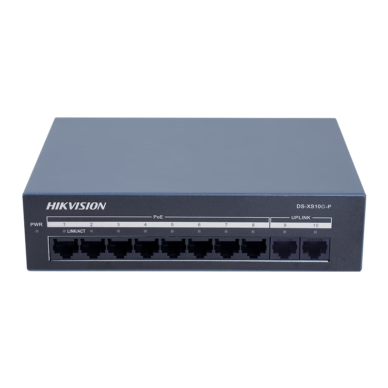 Hikvision POE Switch 10-Port Gigabit Unmanaged Switch Metal Case Cooling Surveillance Device Network Extension HK-SG010-P60