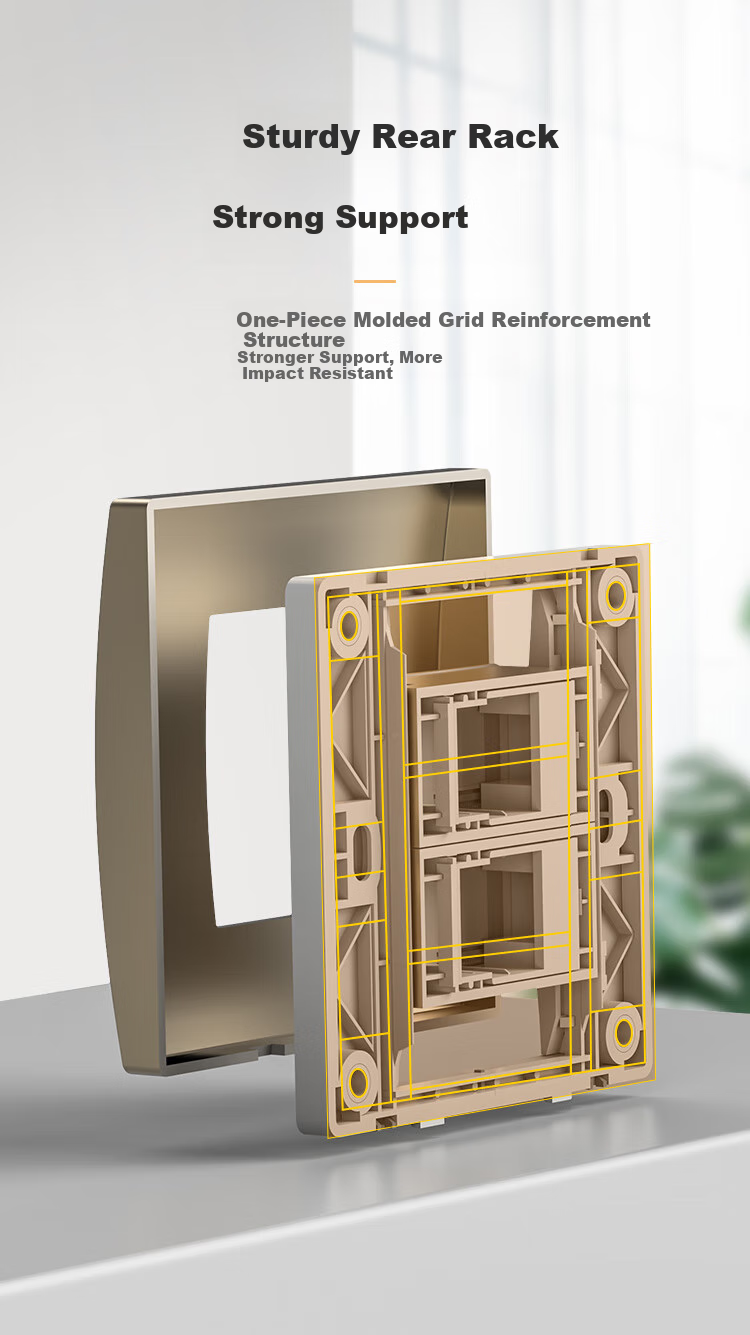 CHOOSEAL (CHOSEAL) Switch Socket Panel, Single-Port Six-Shielded Shielding-Free Module Network Information Panel, 86-Type Gigabit Concealed Socket, Gold Color, One Piece, QD4903 5
