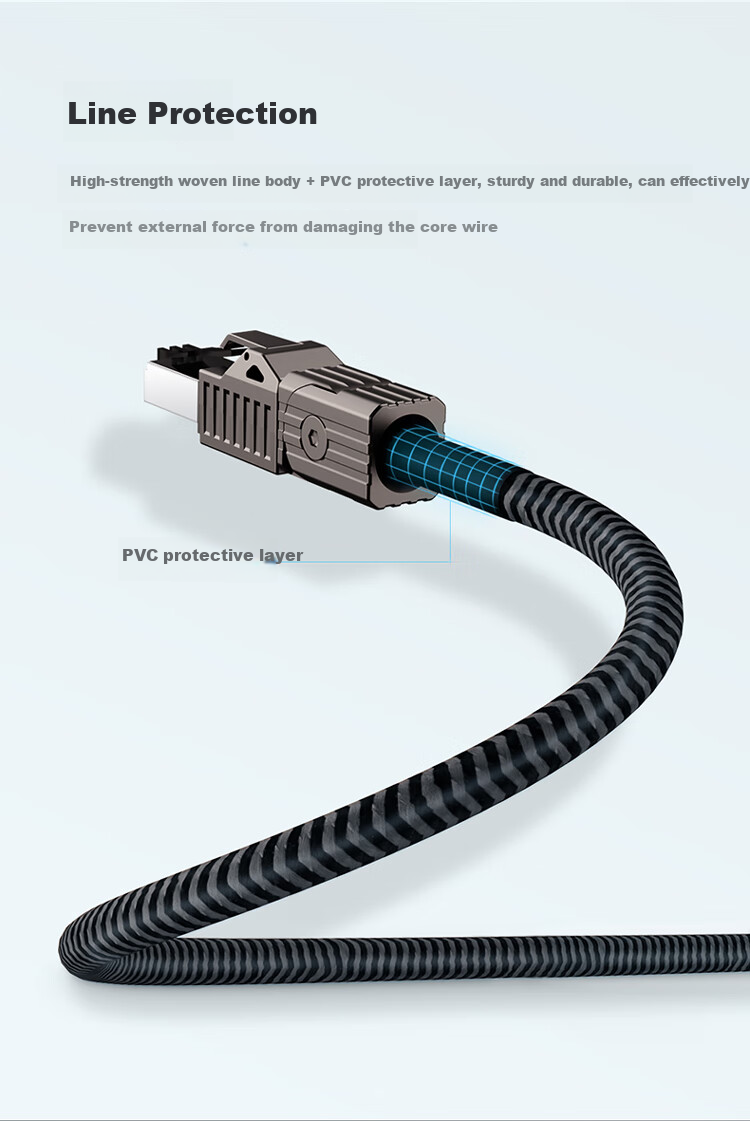 Haibeisi CAT8 Ethernet Cable, Category 8 Gaming Grade Pure Copper Dual Shielded High-Speed Network Patch Cord, 8-Core Twisted Pair, Ready-Made for Live Streaming, Home, PC, Broadband Connection 7