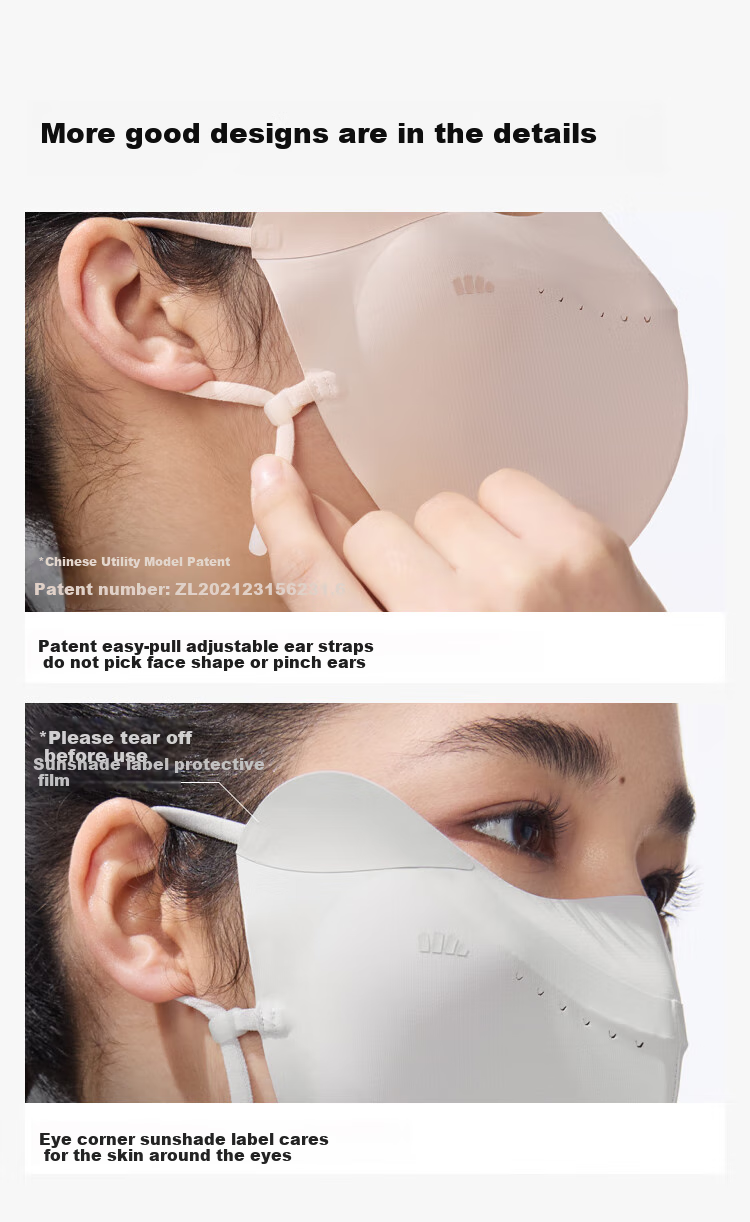 Beneunder 3D Protective Sun Protection Face Mask, Sun Protection Mask with V-Shaped Face Support And Moisture-Wicking SS216 23