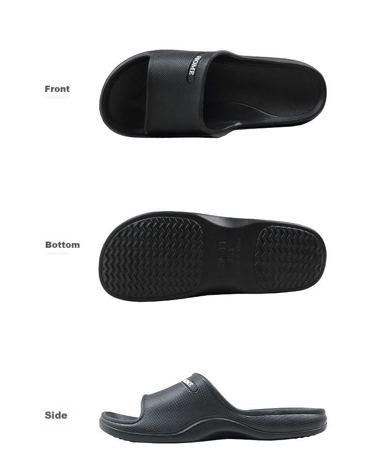 GUOLUOFEI Extra Large Slippers for Men And Women, Summer Indoor Home Bathroom EVA Shower Non-Slip Plus Size Black 50-51 16