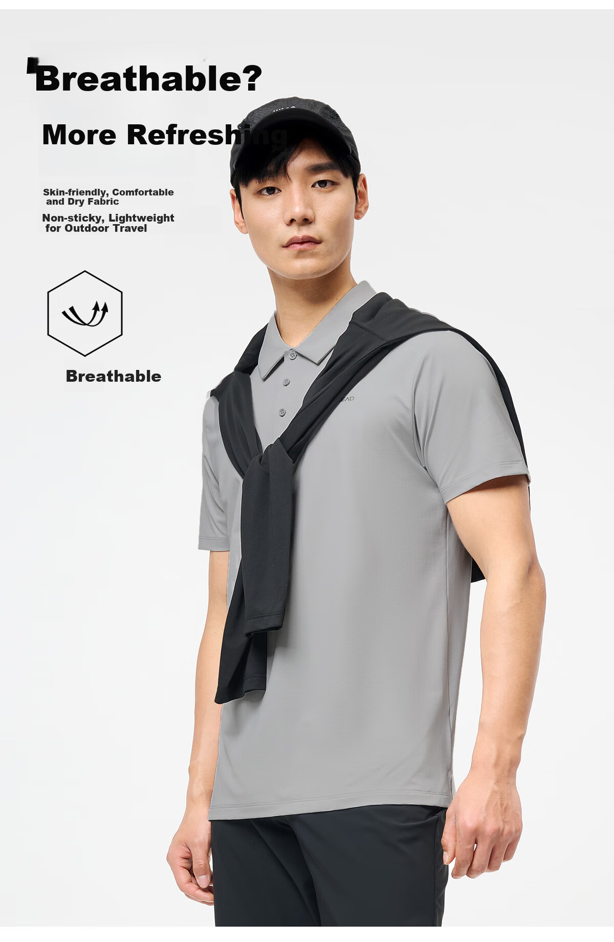 TOREAD Short-Sleeve T-Shirt, Spring And Summer Men's Sports Top, Collared Polo Business Quick-Dry Shirt, TAJJCN81827 3